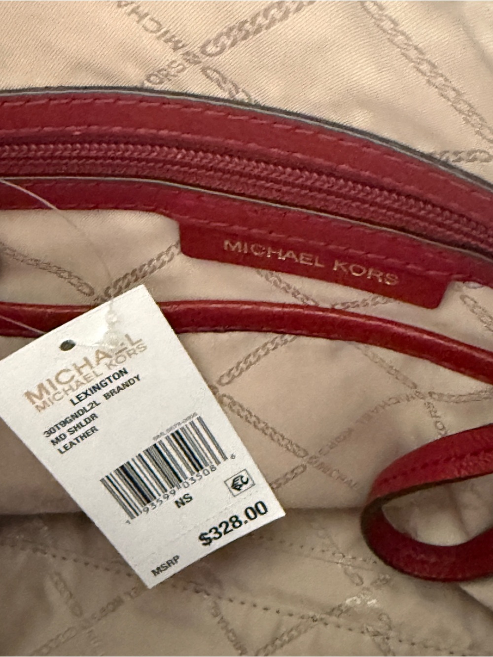 Michael Kors Brandy Leather Shoulder Bag with Braided Handle - Picture 8 of 11
